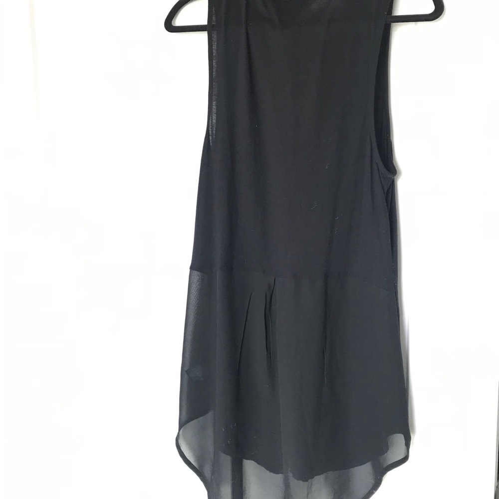 Tuxedo front mixed media tank